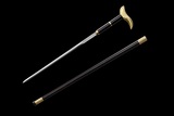 Combat Cane Swords Chinese Sabers with Brass Head Grip.